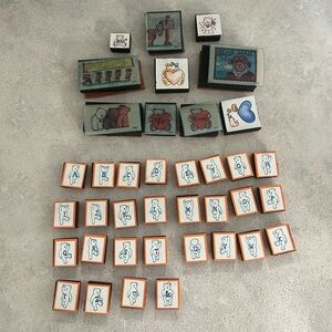 Lot of Teddy Bear Rubber Stamps